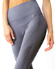 Love Your Body Mesh Seamless Legging With Ribbing Detail - Grey Purple