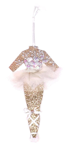 White Swan Ballerina Christmas Ornament by Heather French Henry