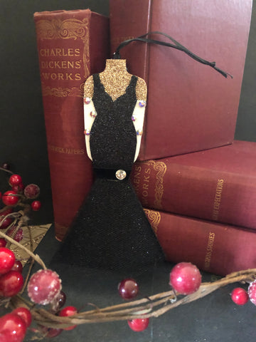 Christmas Ornament Inspired by Edith Head's Black Velvet Gown worn by Rosemary Clooney