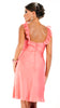 Coral Silk Satin Ruffle Slip Dress