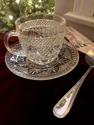 Vintage Crystal Tea Cup Set