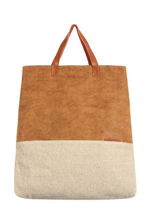 THE "HEATHER" BROWN LEATHER TOTE BAG