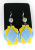 Jockey Silk Earrings - Yellow/Blue