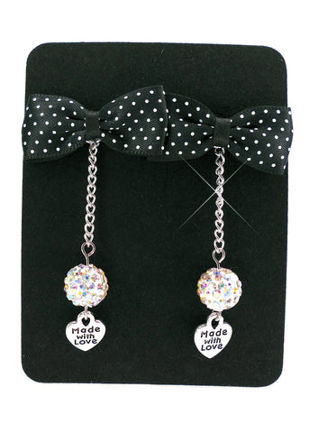 Black & White Bow Tie Earrings