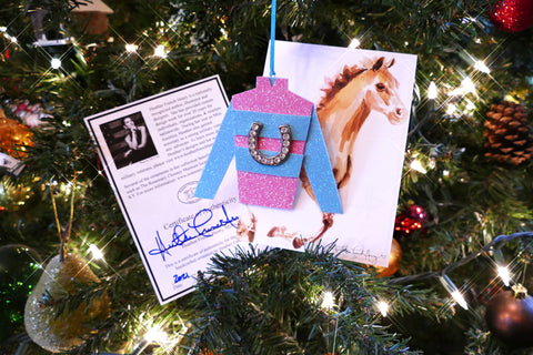 Pink & Blue Jockey Silks Hanging Ornament