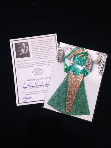 Emerald Pumpkin Empress Halloween Gown Ornament