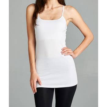 White Cami Tank with Built In Bra and Adjustable Strap – Rose Hill Boutique