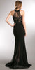 BEADED LACE & MESH BODICE LONG PROM PAGEANT DRESS