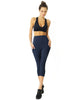 Love Your Body High Waisted Yoga Capri Leggings - Navy Blue