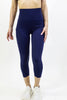 Love Your Body High Waisted Yoga Capri Leggings - Navy Blue