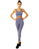 Love Your Body Mesh Seamless Legging With Ribbing Detail - Grey Purple